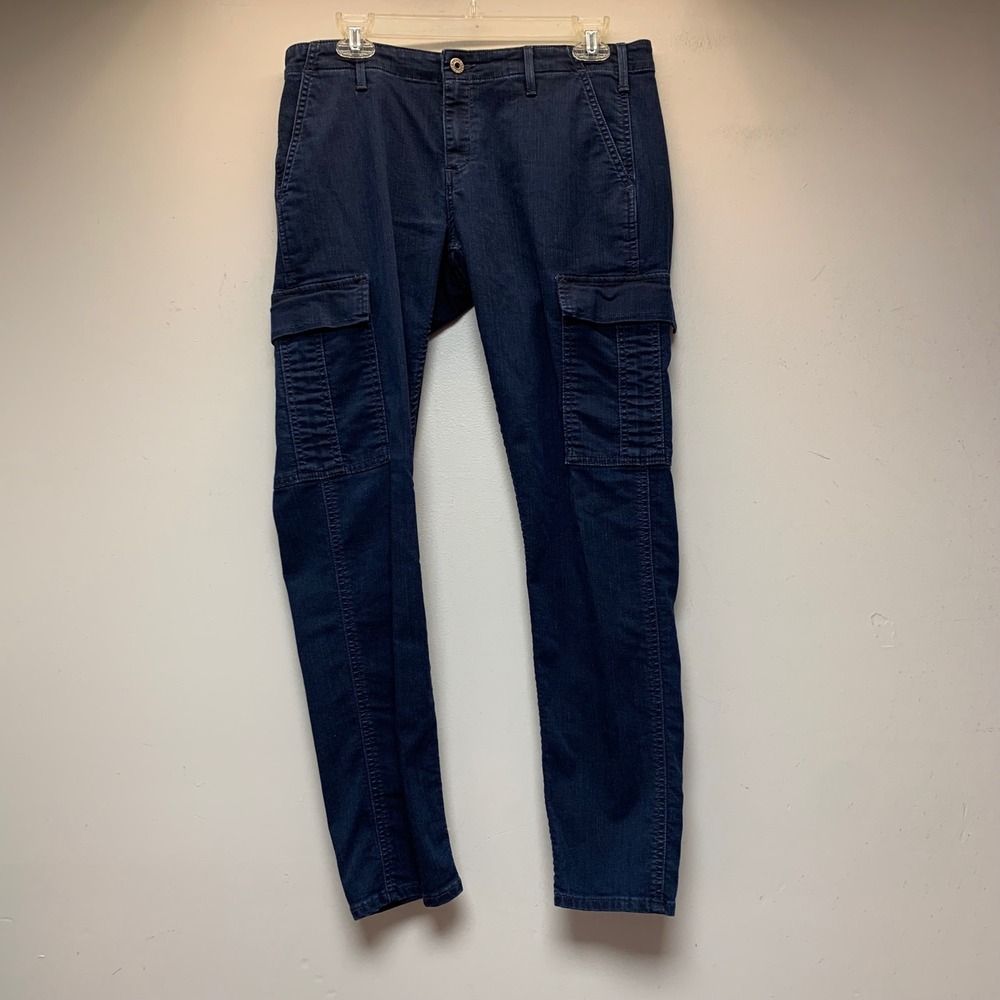 AG Adriano Goldschmied Cargo Pants Mens 32 Blue Excellent Slim AG-ed Vintage